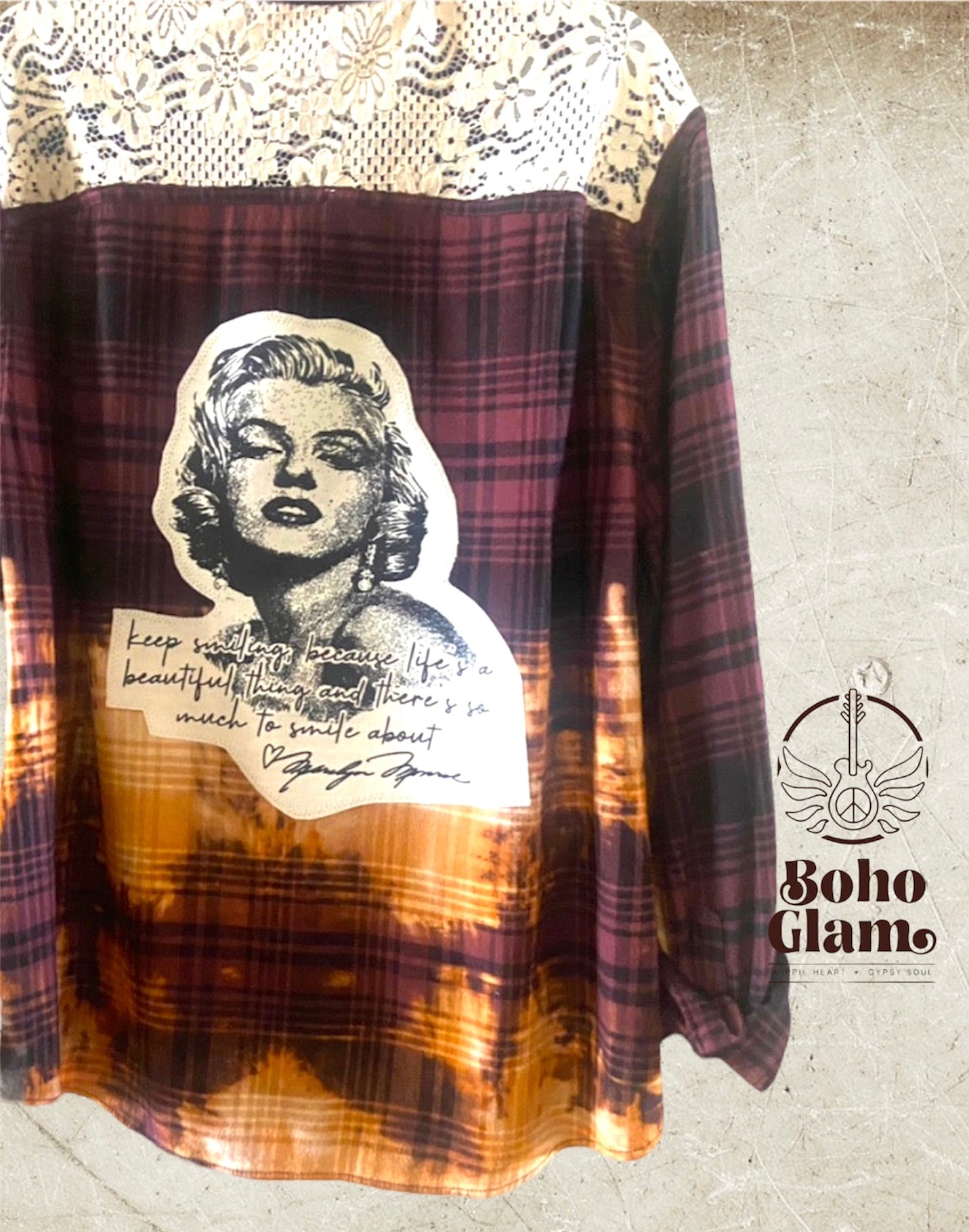 Marilyn Monroe “ Keep Smiling” Flannel
