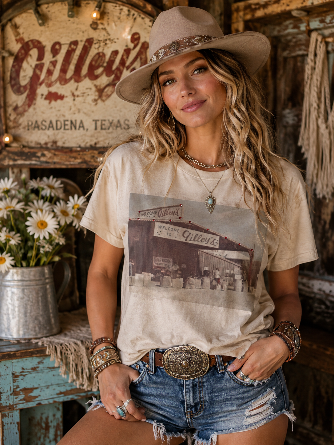Vintage Gilley's Rhinestone Graphic Tee