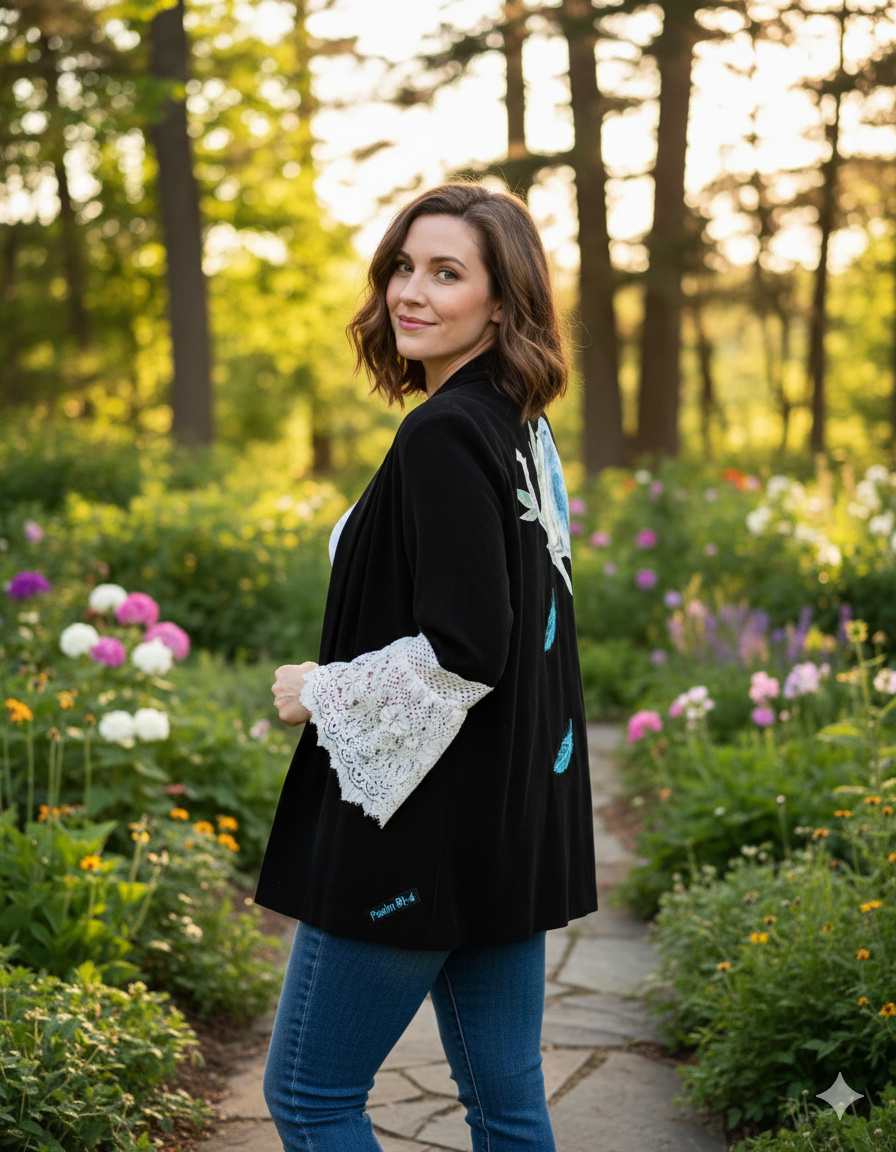 Faith Worn Original No. 002 | Psalm 91:4 Velvet Jacket