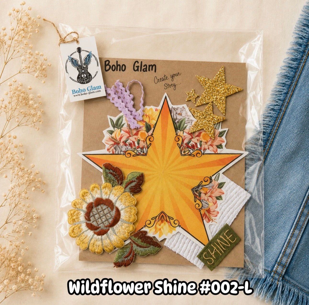 Wildflower Shine Story Kit 002-L DIY Western Patch & Upcycling Kit