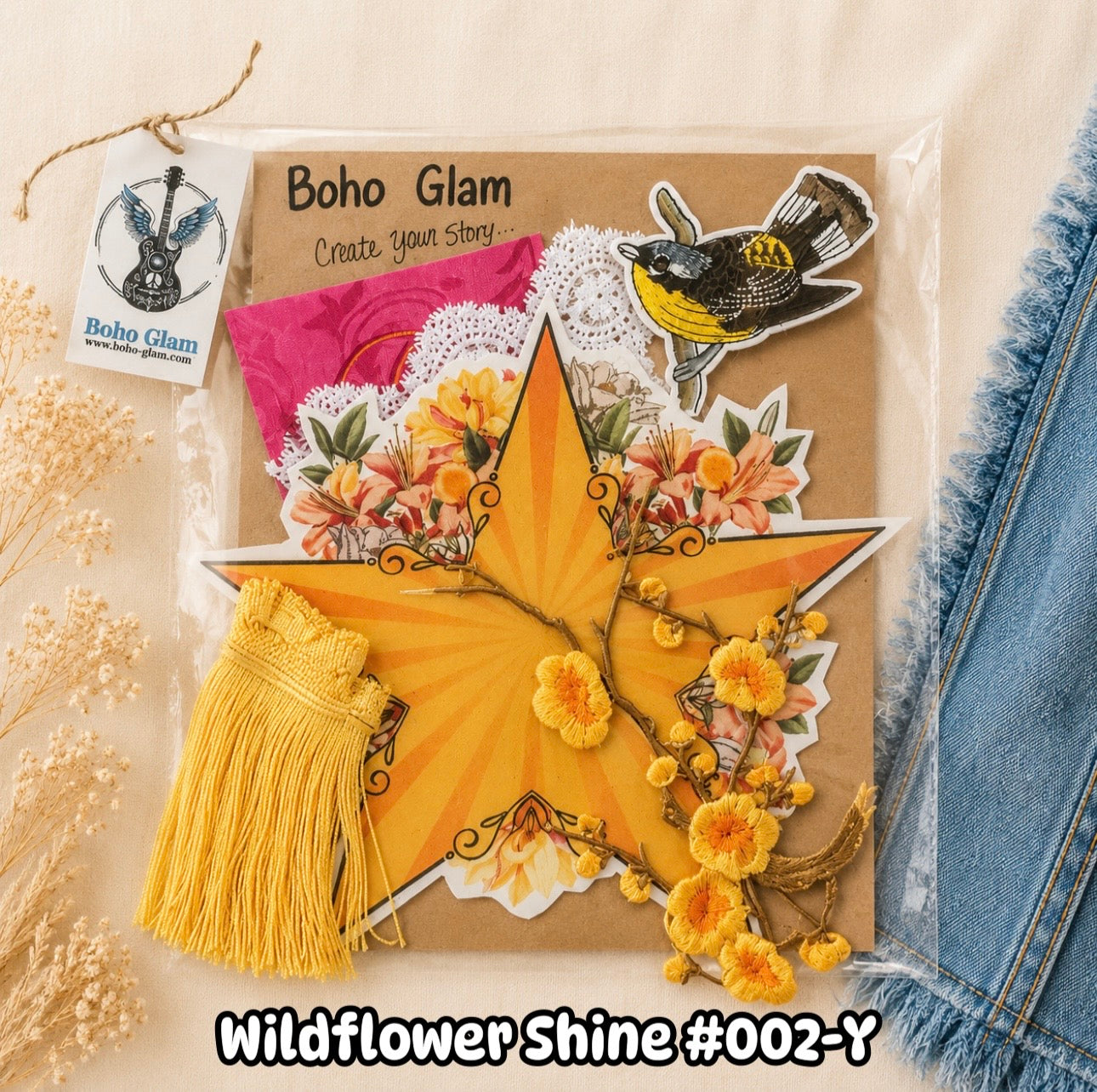 Wildflower Shine Story Kit 002-Y DIY Western Patch & Upcycling Kit