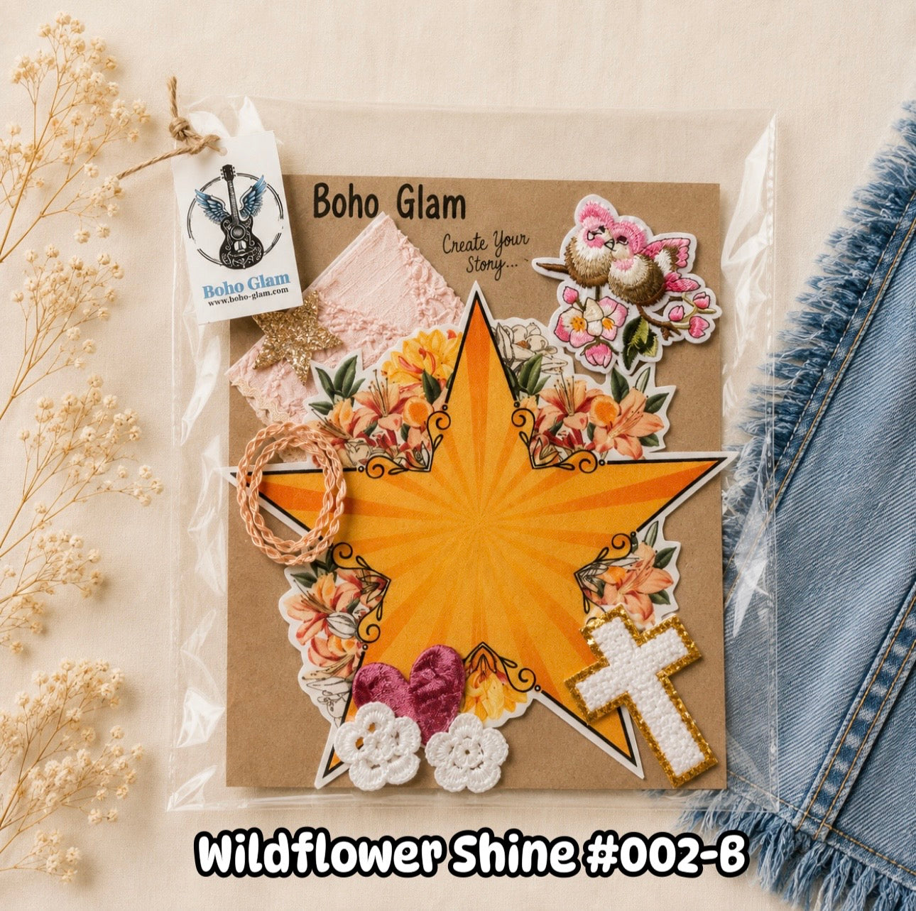 Wildflower Shine Story Kit 002-B DIY Western Patch & Upcycling Kit