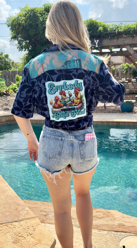 TropiCooL “Pool Fried” Upcycled Men’s Shirt – One of a Kind