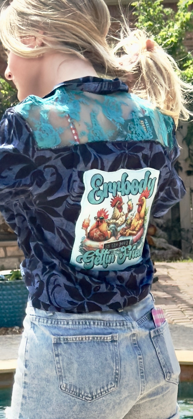 TropiCooL “Pool Fried” Upcycled Men’s Shirt – One of a Kind