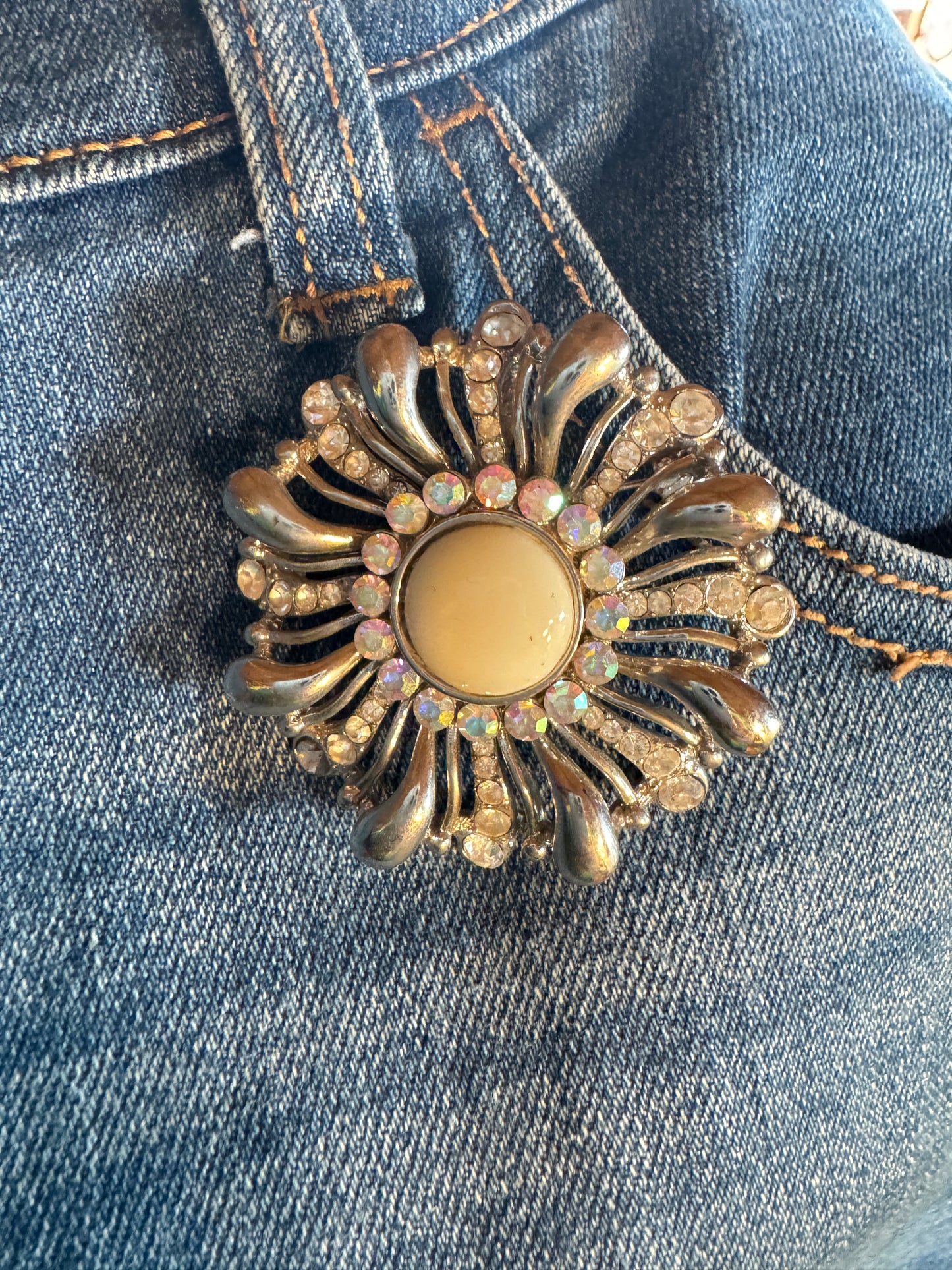 Hibiscus Bloom Brooch Jeans