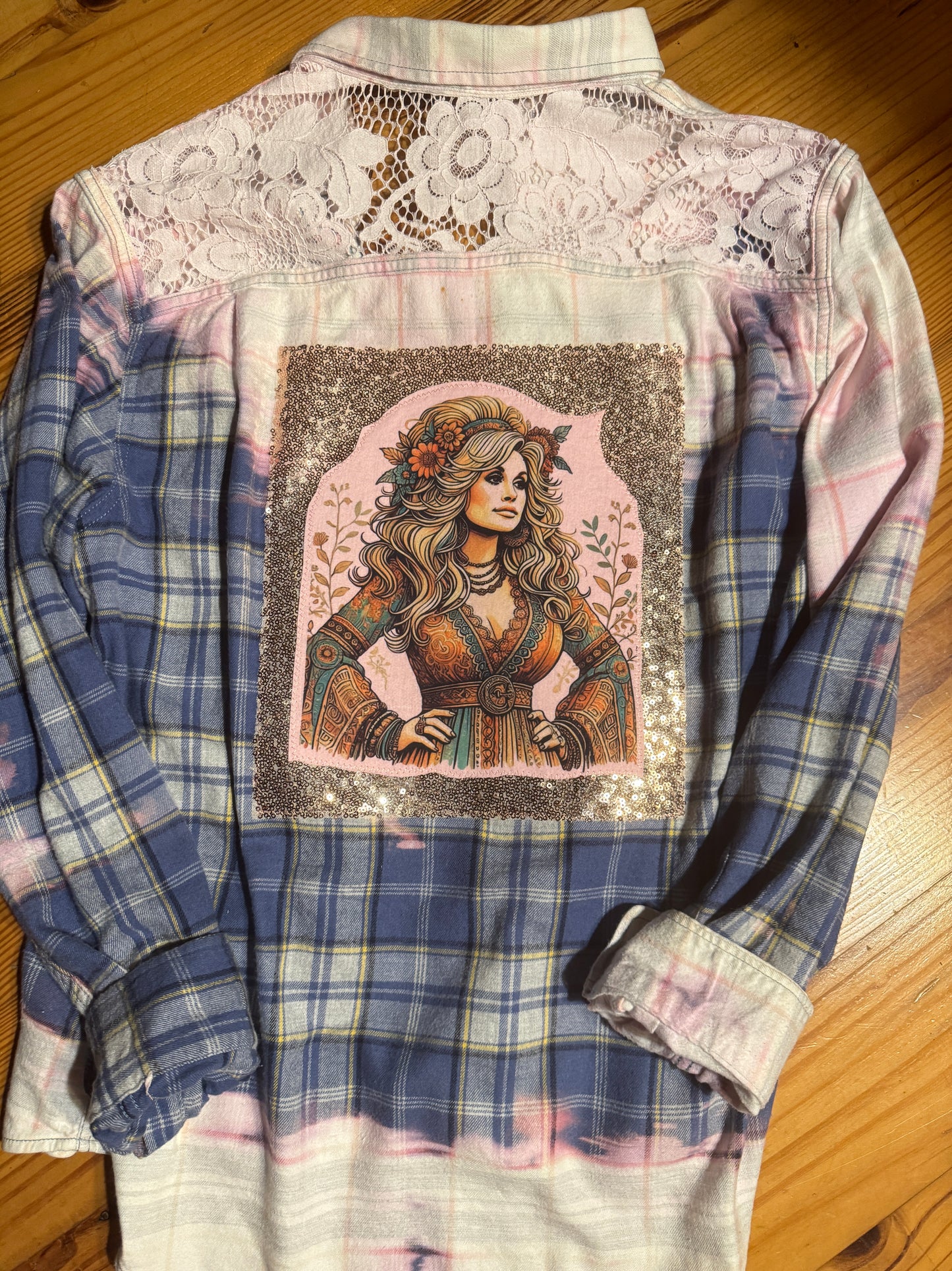 Pink Lace & Dolly Grace: Upcycled Flannel Shacket SOLD