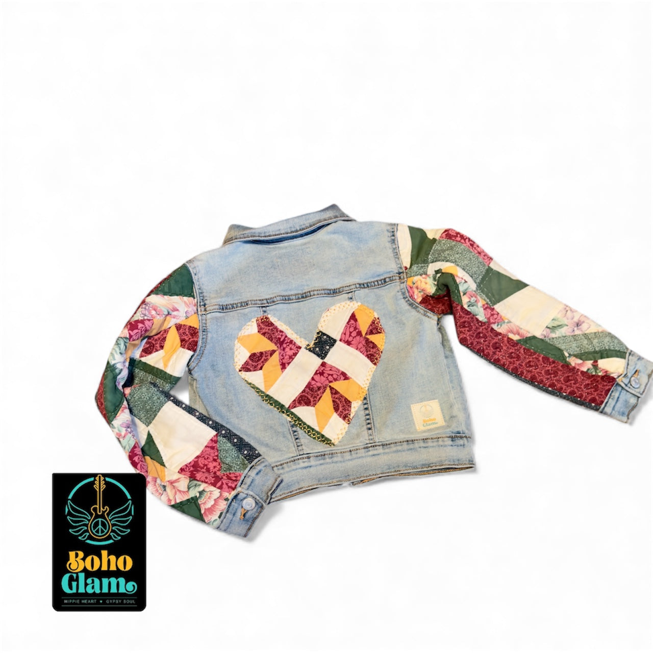 Vintage Quilt Heart Denim Jacket – Kids 6/7 (One-of-a-Kind)