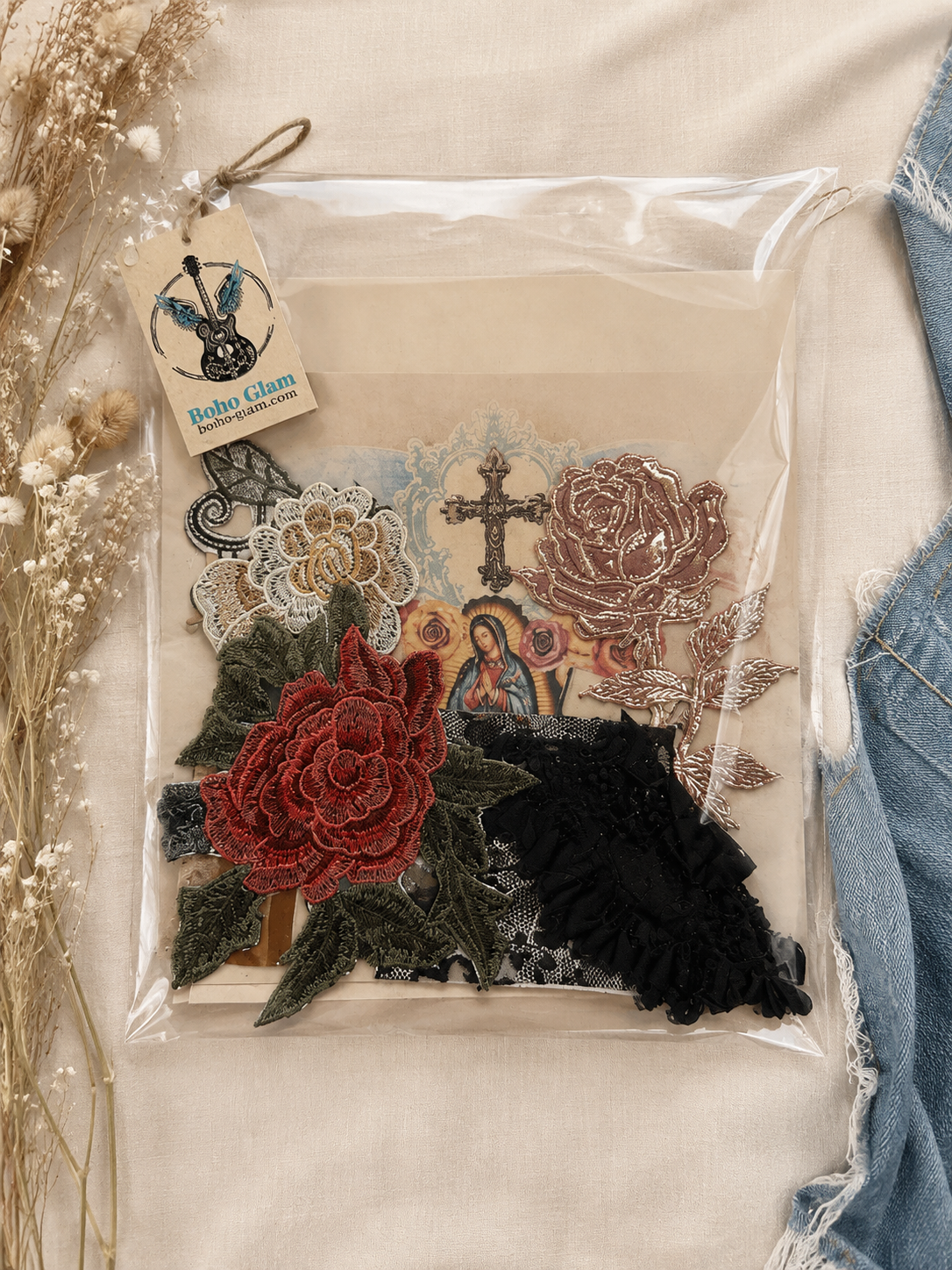 Sacred Rose #004-BB Premium DIY Western Patch & Upcycling Kit