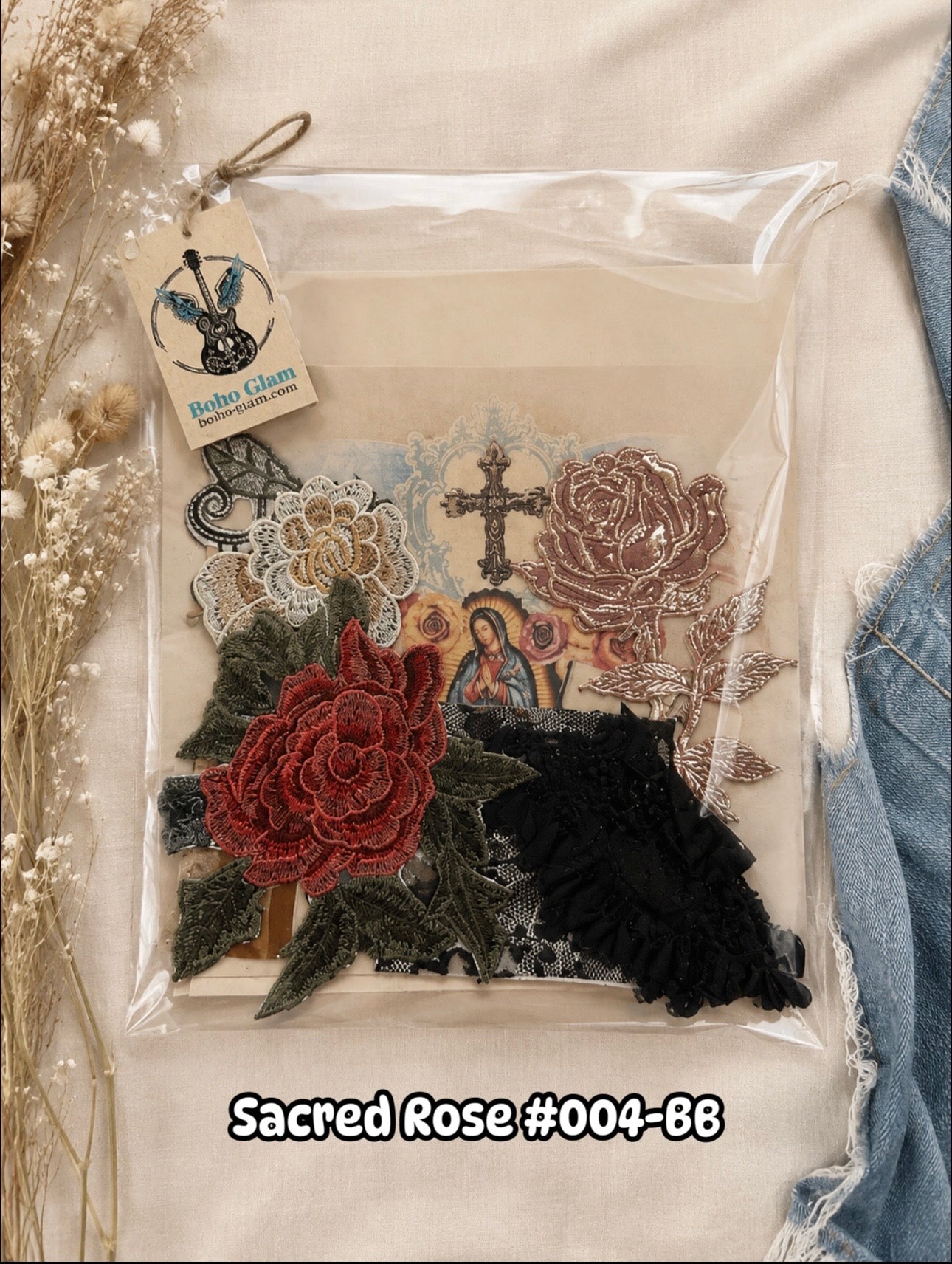 Sacred Rose #004-BB Premium DIY Western Patch & Upcycling Kit