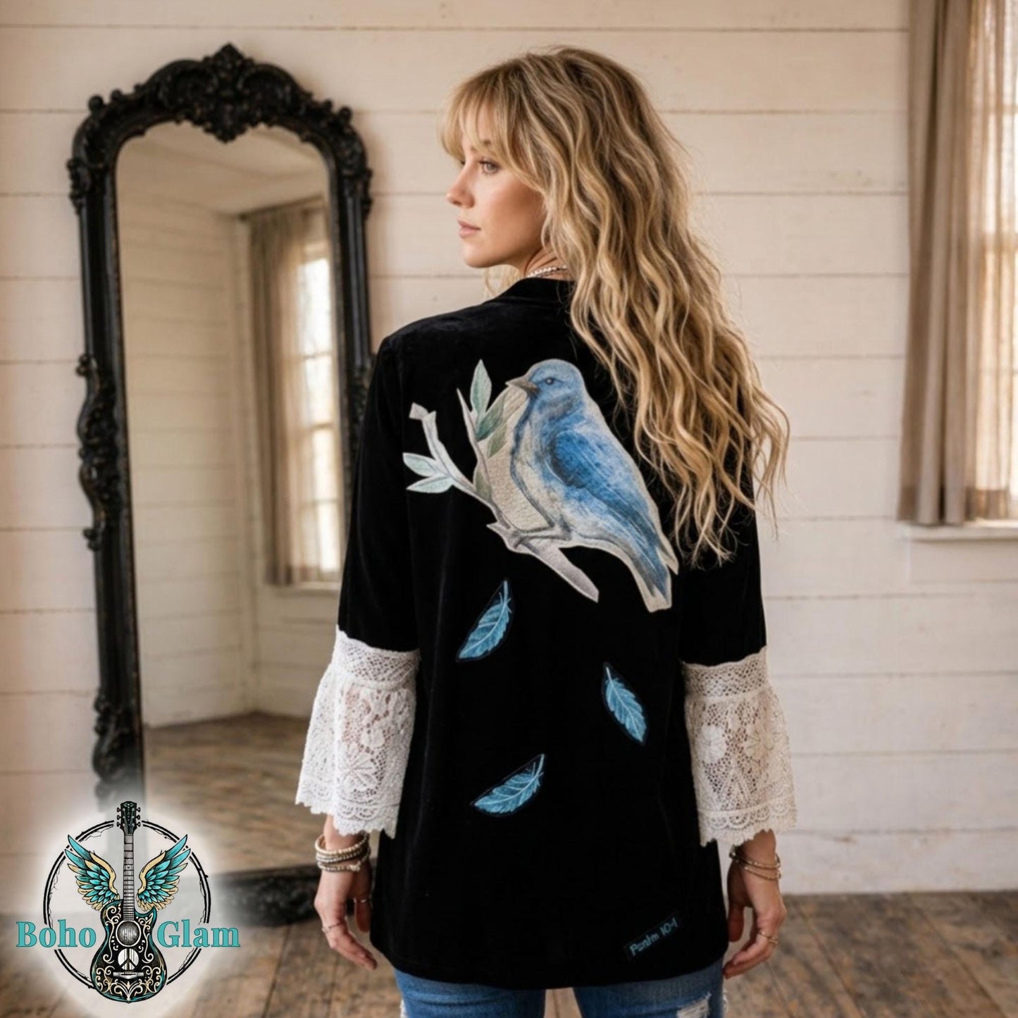 Faith Worn Original No. 002 | Psalm 91:4 Velvet Jacket