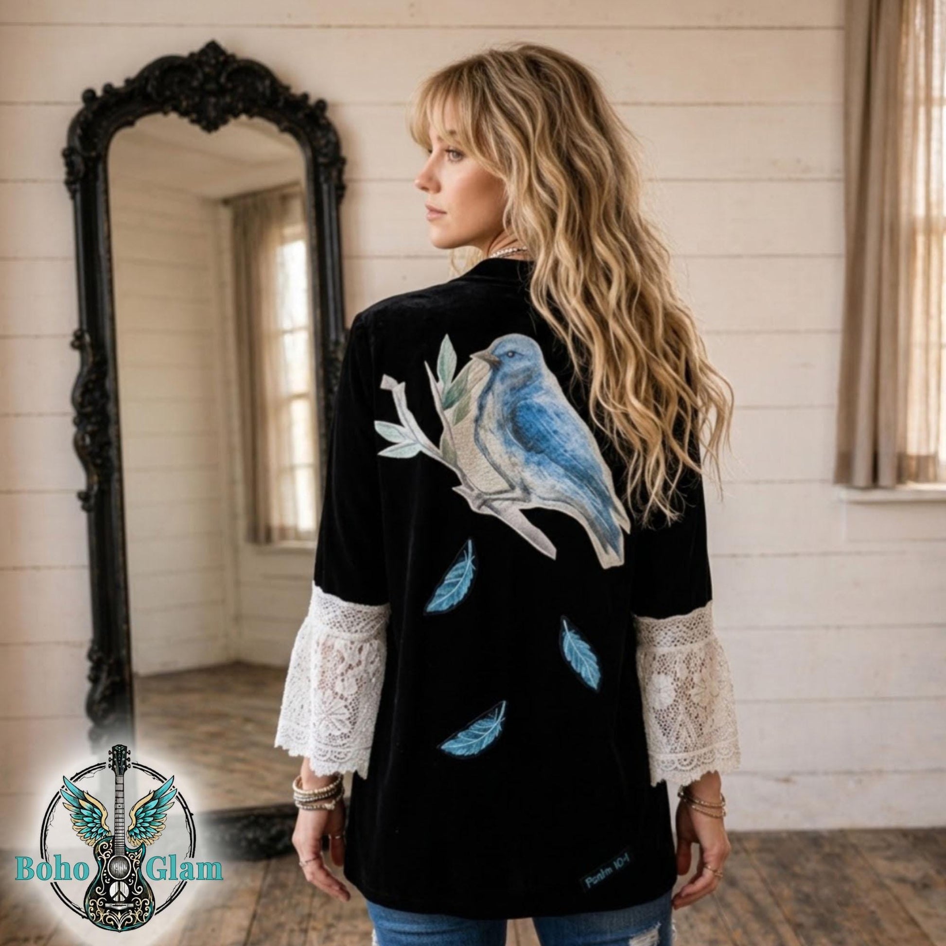 Faith Worn Original No. 002 | Psalm 91:4 Velvet Jacket