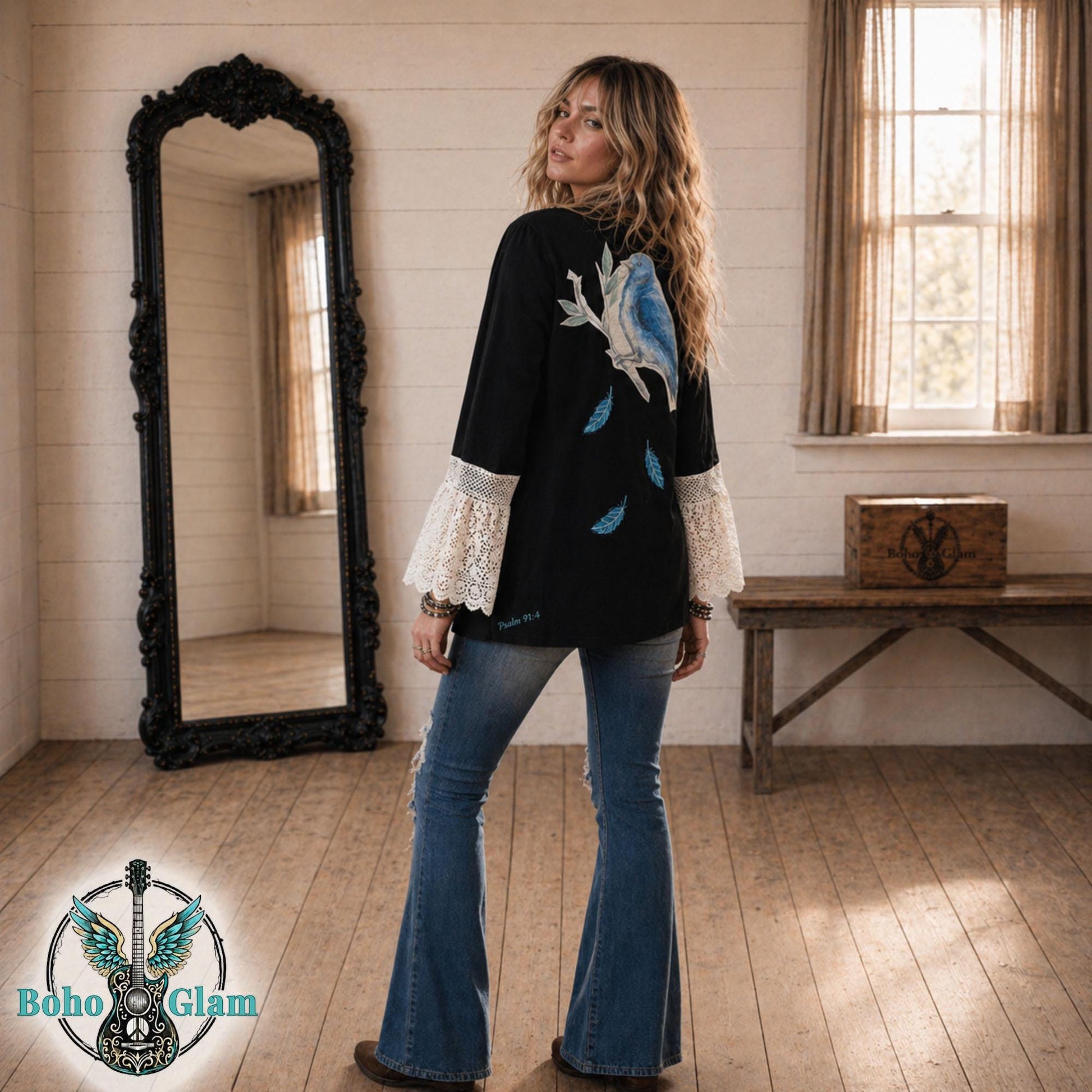 Faith Worn Original No. 002 | Psalm 91:4 Velvet Jacket