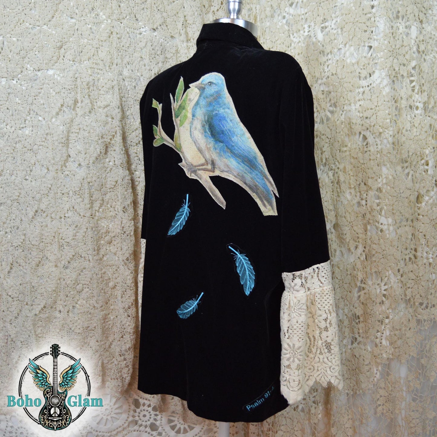 Faith Worn Original No. 002 | Psalm 91:4 Velvet Jacket