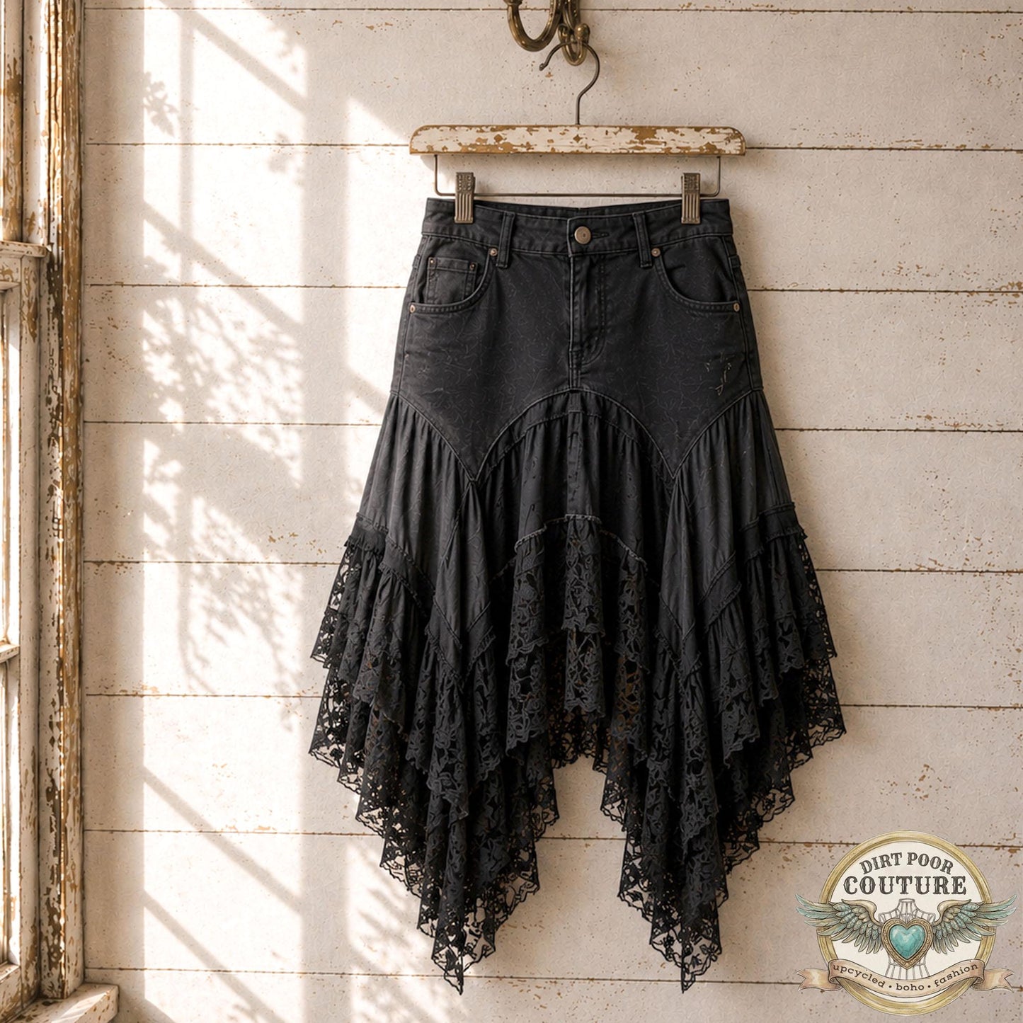 Custom Scrappy Patchwork Skirt | One-of-a-Kind Boho Hi Low Maxi Skirt | Made to Order