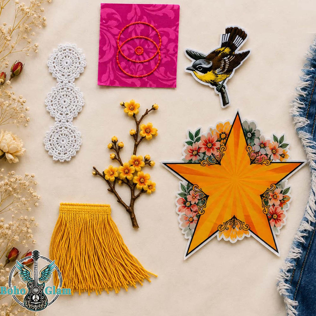 Wildflower Shine Story Kit 002-Y DIY Western Patch & Upcycling Kit