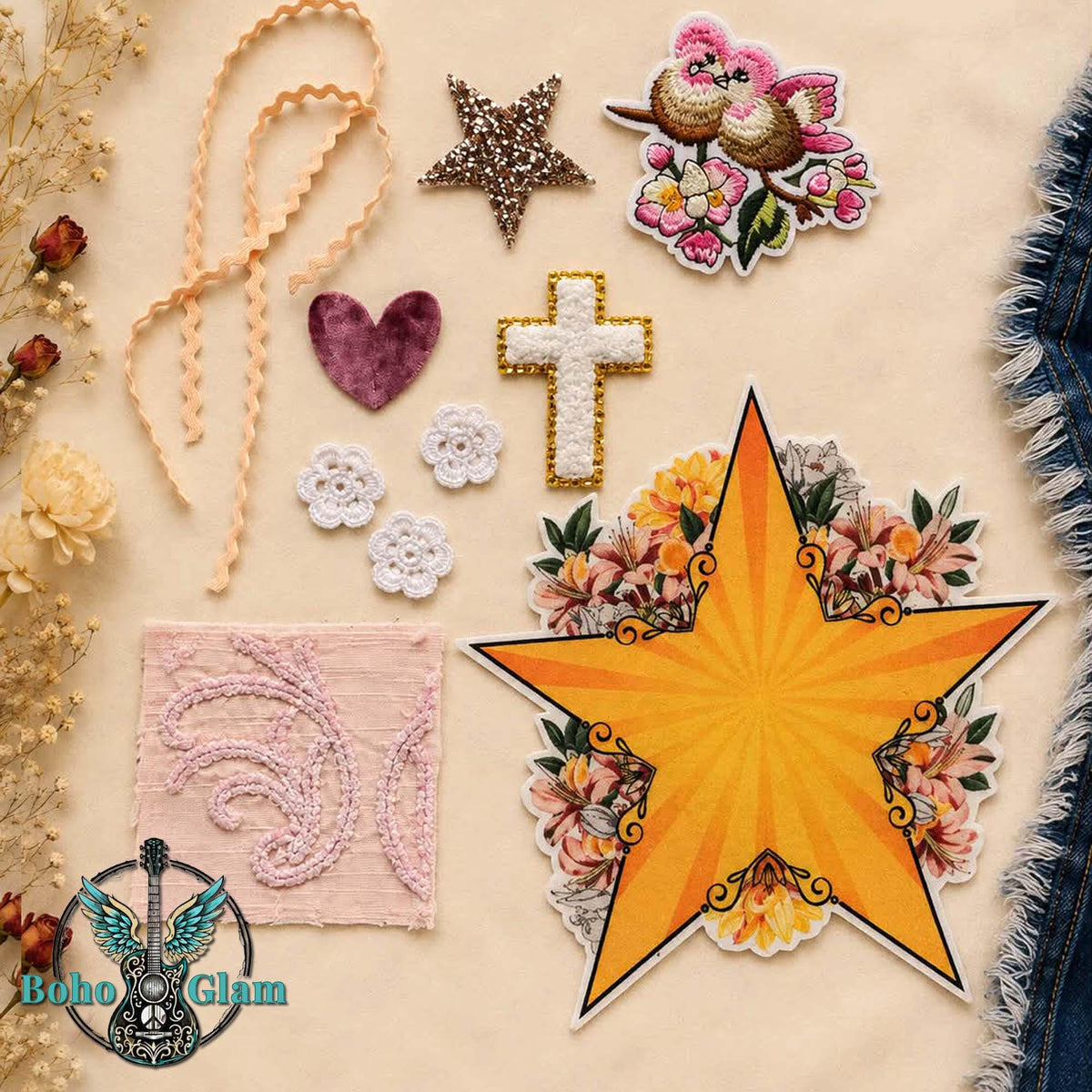 Wildflower Shine Story Kit 002-B DIY Western Patch & Upcycling Kit