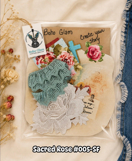 Sacred Rose #004-SF Premium DIY Western Patch & Upcycling Kit